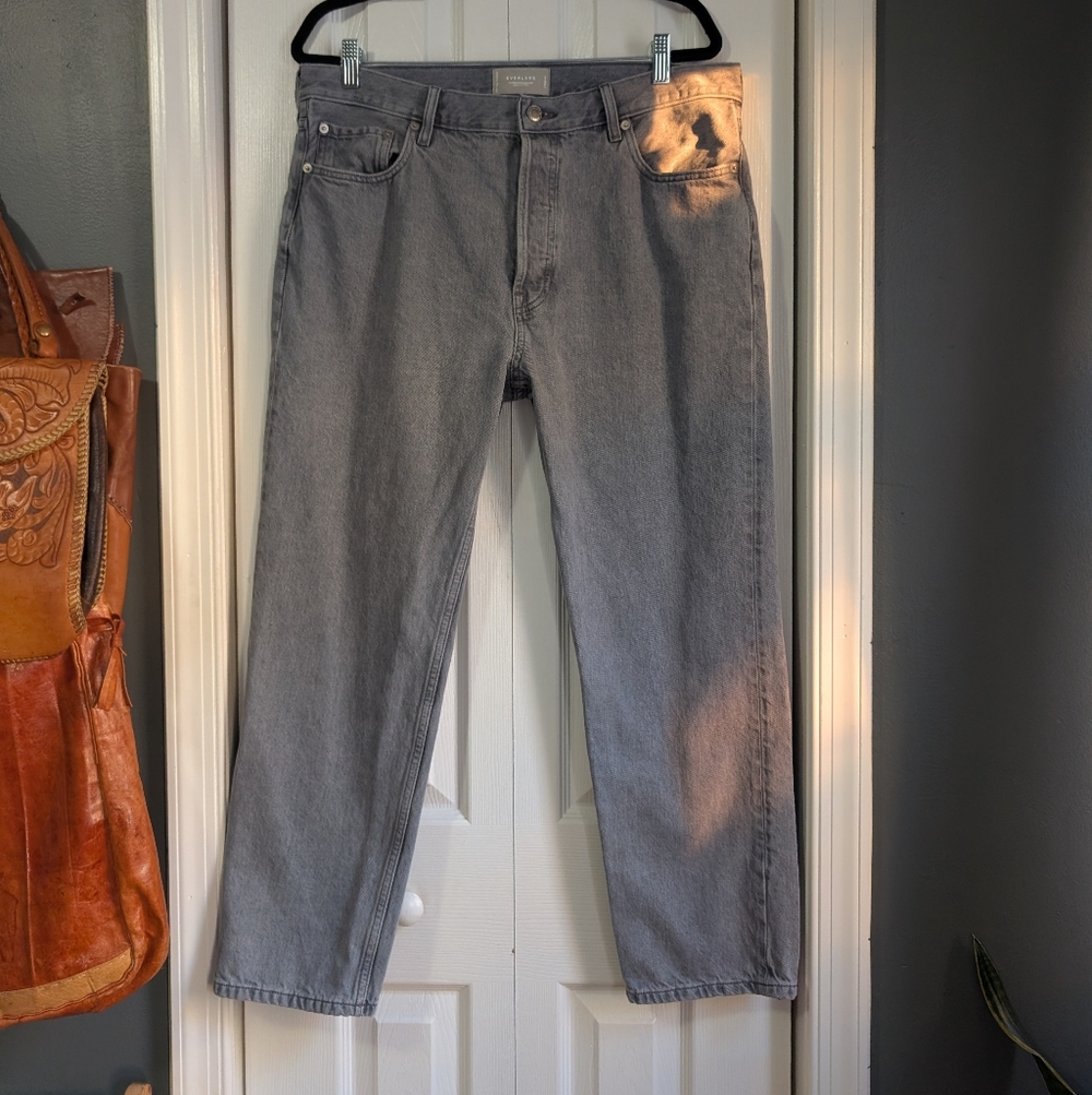 Everlane The Relaxed Straight Jean Organic Cotton Faded Grey Size 31